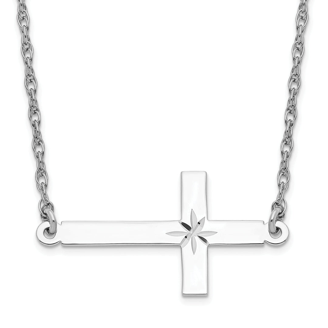 Lovely Rita's Necklaces Sterling Silver Large Sideways Cross Necklace