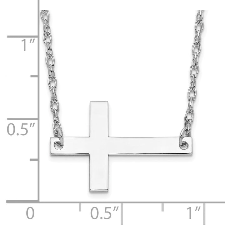 Lovely Rita's Necklaces Sterling Silver Large Sideways Cross Necklace