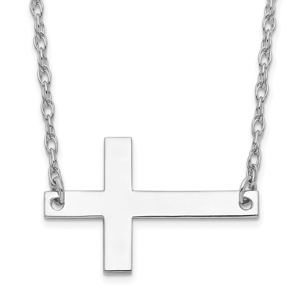 Lovely Rita's Necklaces Sterling Silver Large Sideways Cross Necklace