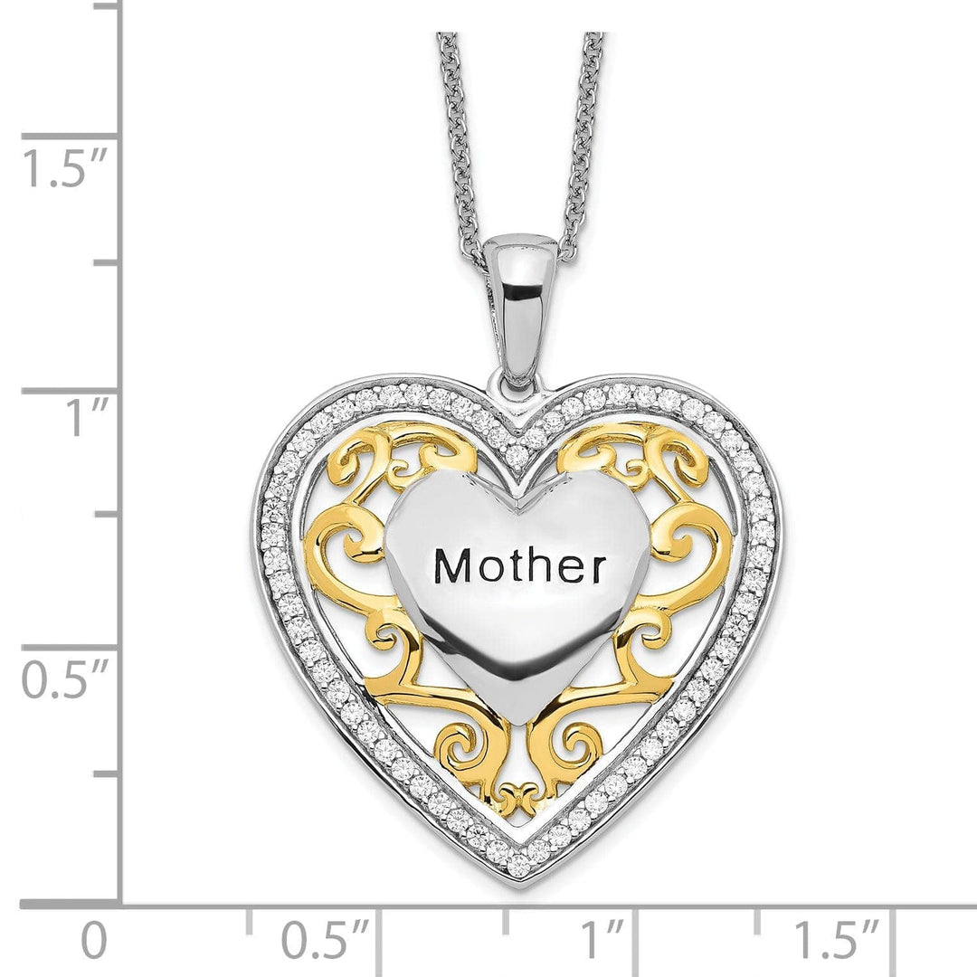 Lovely Rita's Necklaces Sterling Silver Mother Heart Necklace
