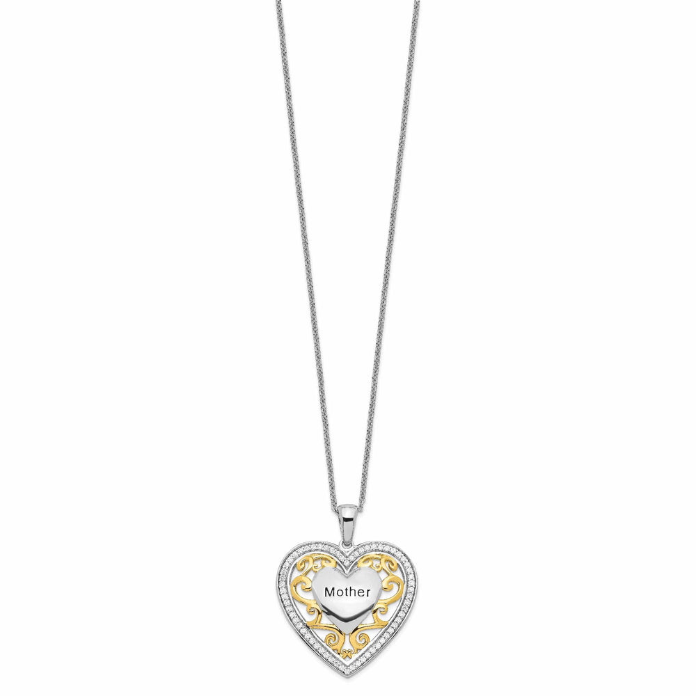 Lovely Rita's Necklaces Sterling Silver Mother Heart Necklace