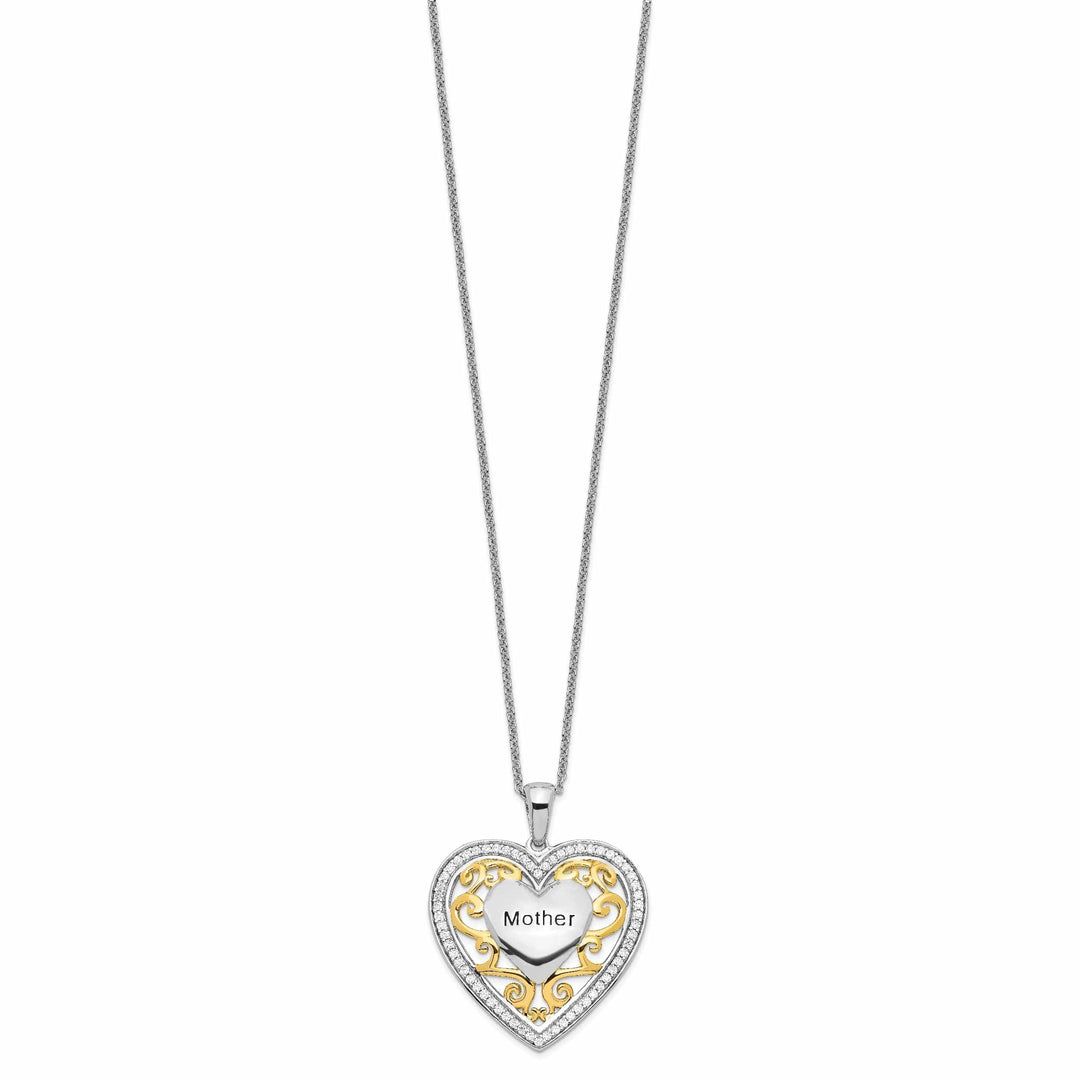 Lovely Rita's Necklaces Sterling Silver Mother Heart Necklace