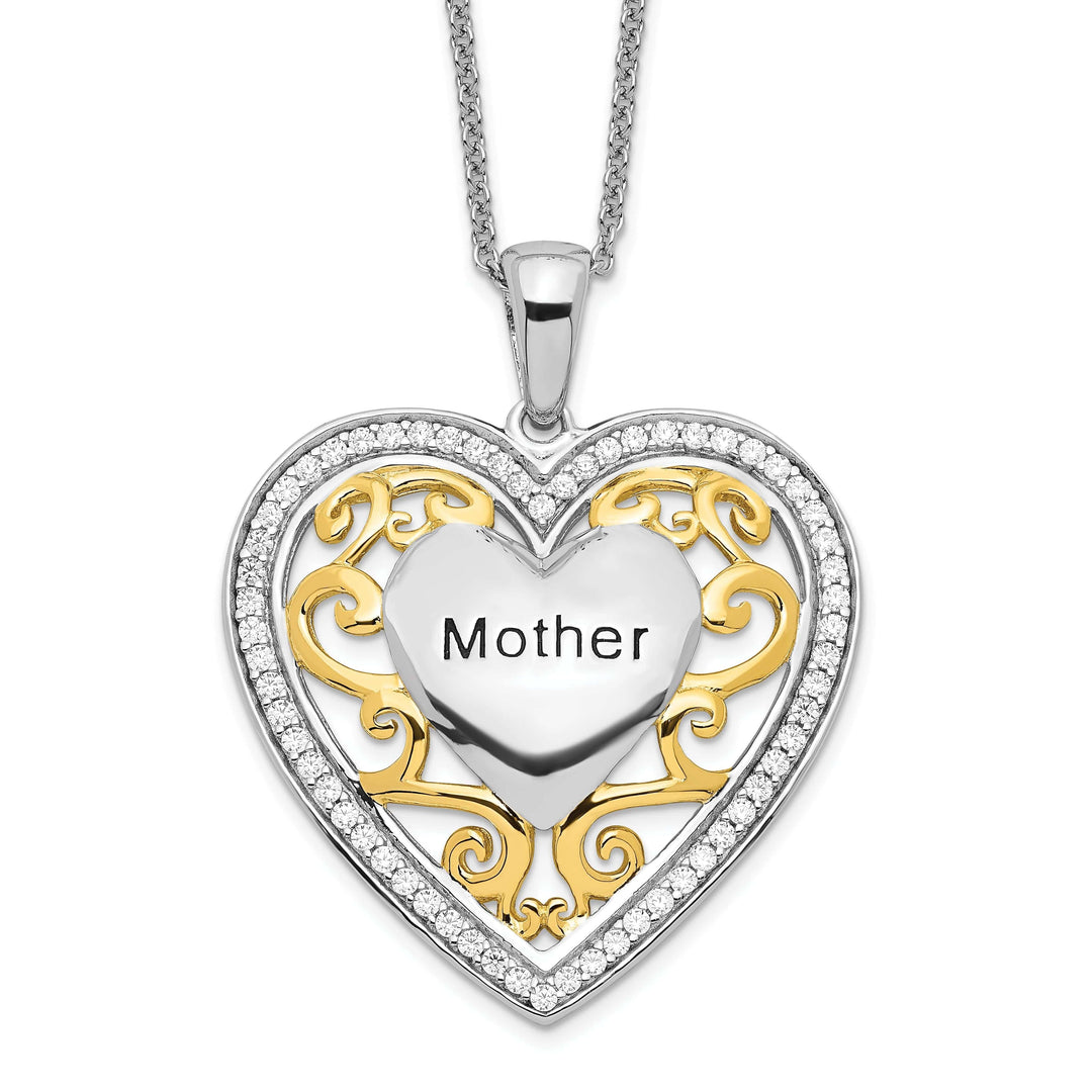 Lovely Rita's Necklaces Sterling Silver Mother Heart Necklace