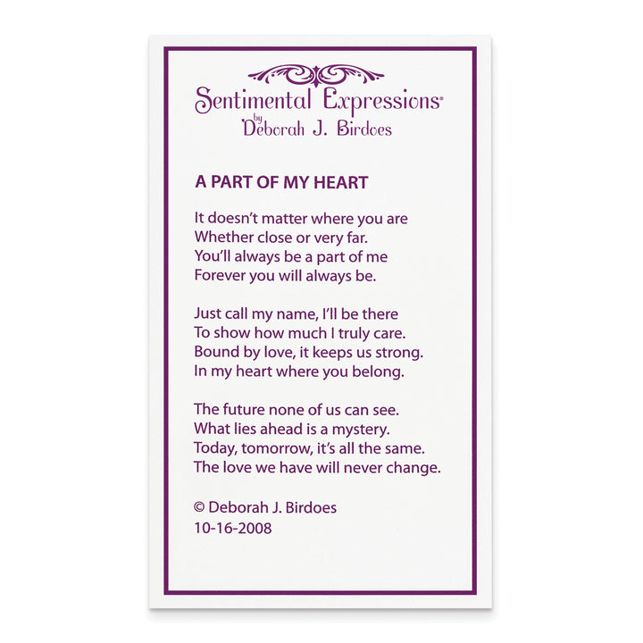 Lovely Rita's Necklaces Sterling Silver Mother Part of My Heart Necklace