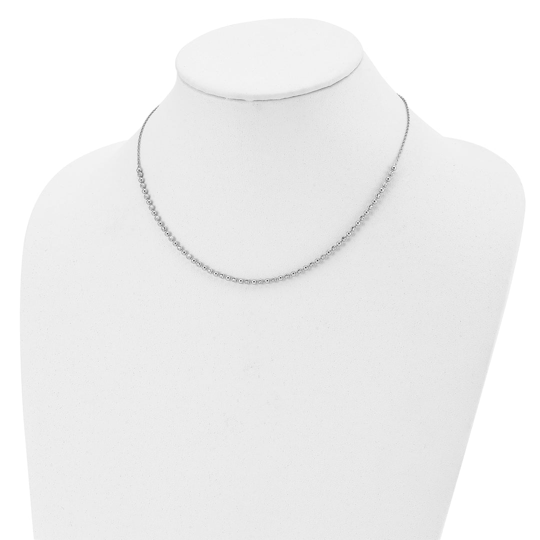 Lovely Rita's Necklaces Sterling Silver Rhodium D.C Beaded Necklace