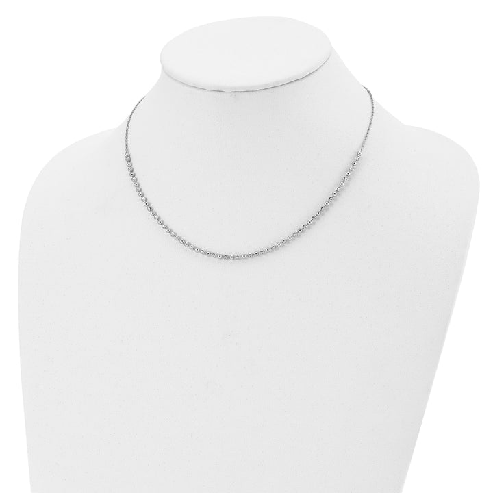 Lovely Rita's Necklaces Sterling Silver Rhodium D.C Beaded Necklace