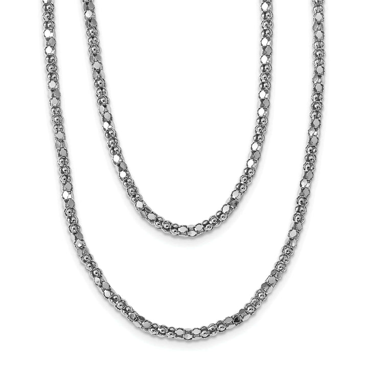 Lovely Rita's Necklaces Sterling Silver Rhodium Fancy 2 Strand Necklace