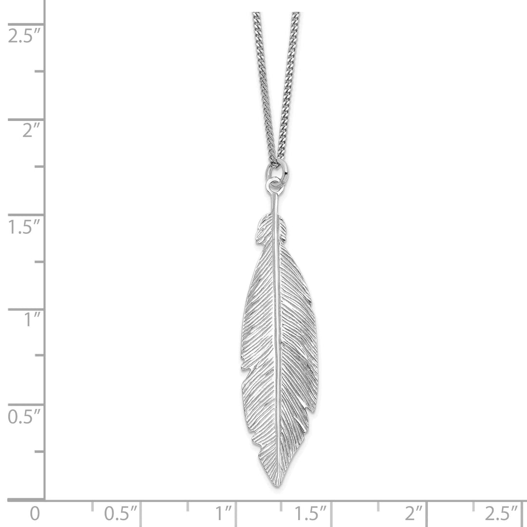 Lovely Rita's Necklaces Sterling Silver Rhodium Leaf Necklace