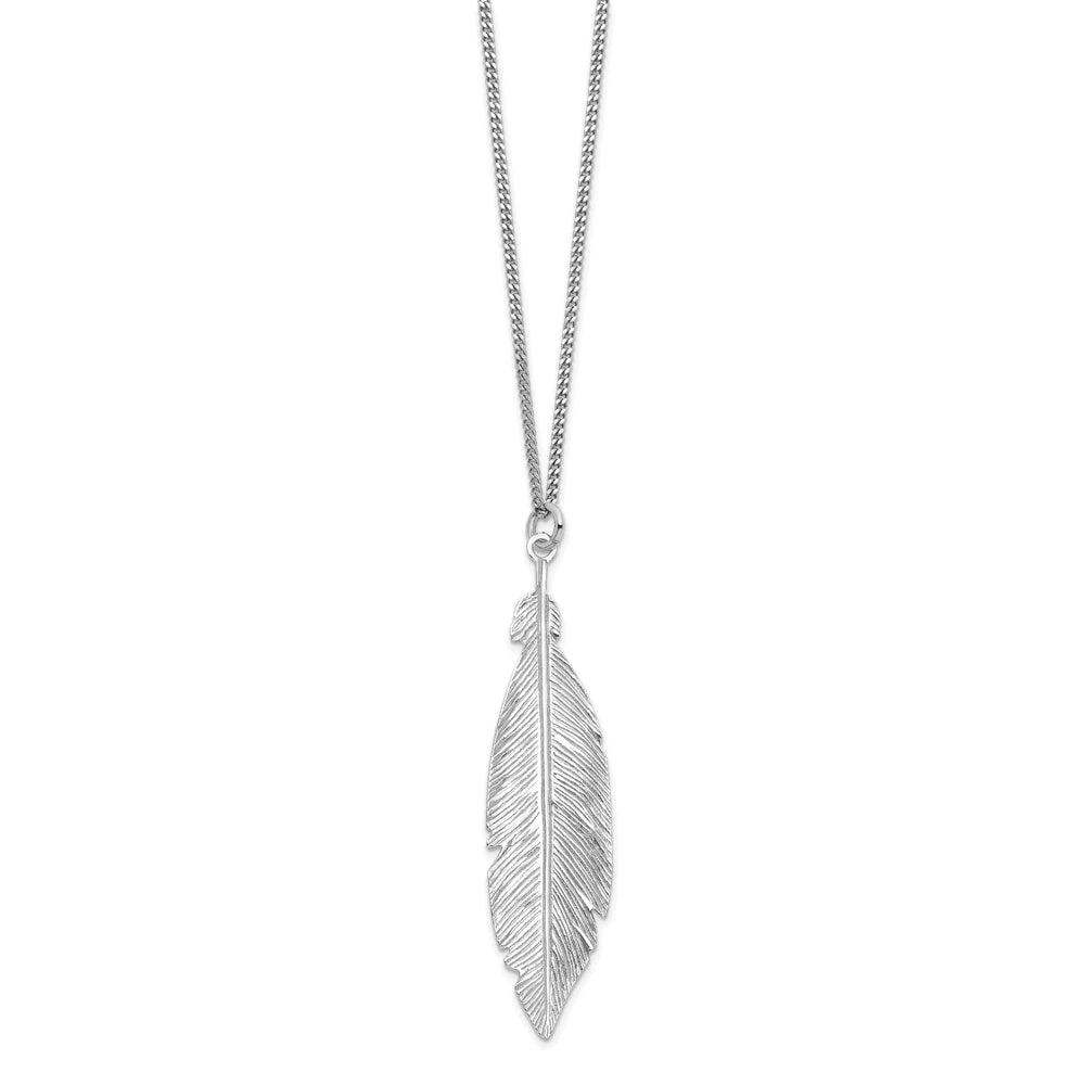 Lovely Rita's Necklaces Sterling Silver Rhodium Leaf Necklace