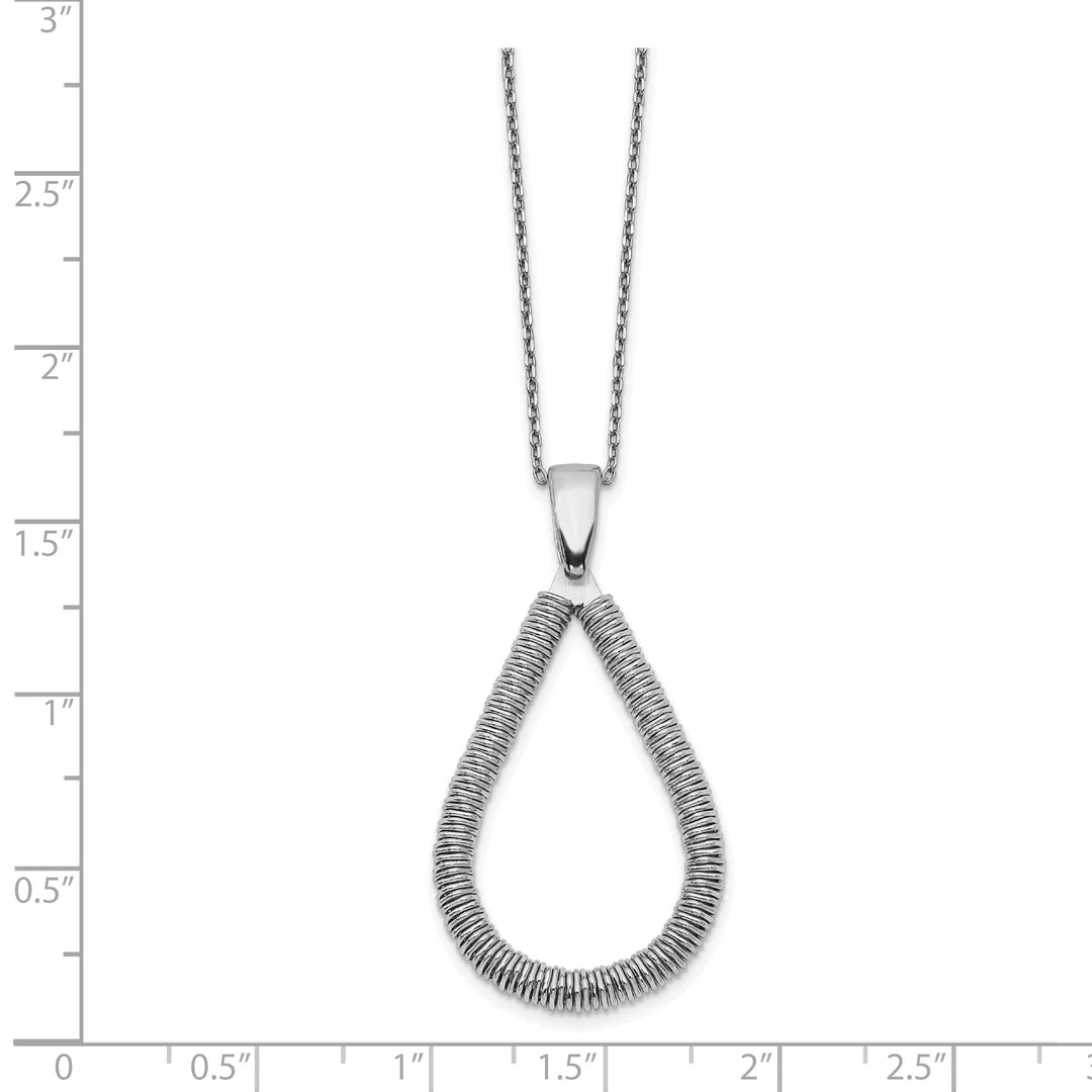 Lovely Rita's Necklaces Sterling Silver Rhodium Teardrop Necklace