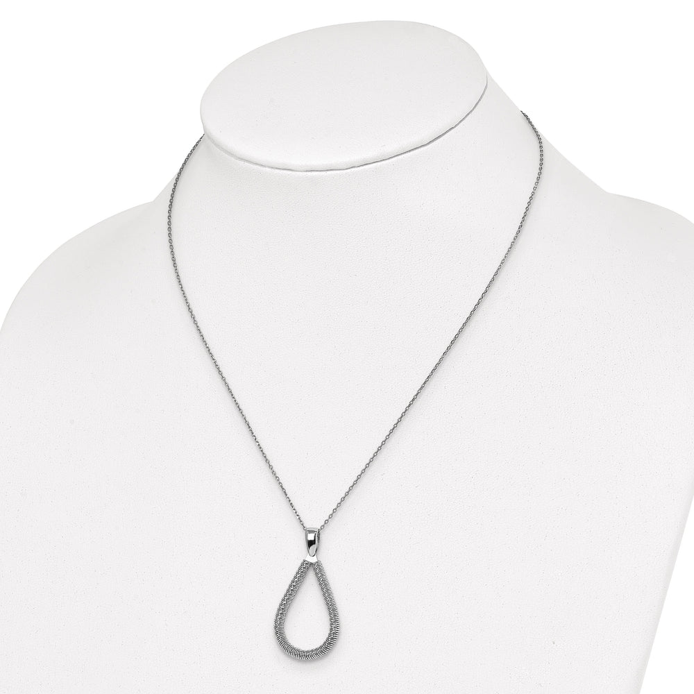 Lovely Rita's Necklaces Sterling Silver Rhodium Teardrop Necklace