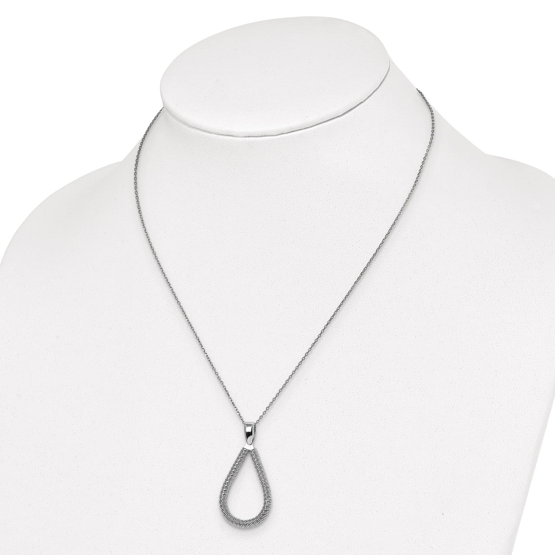 Lovely Rita's Necklaces Sterling Silver Rhodium Teardrop Necklace