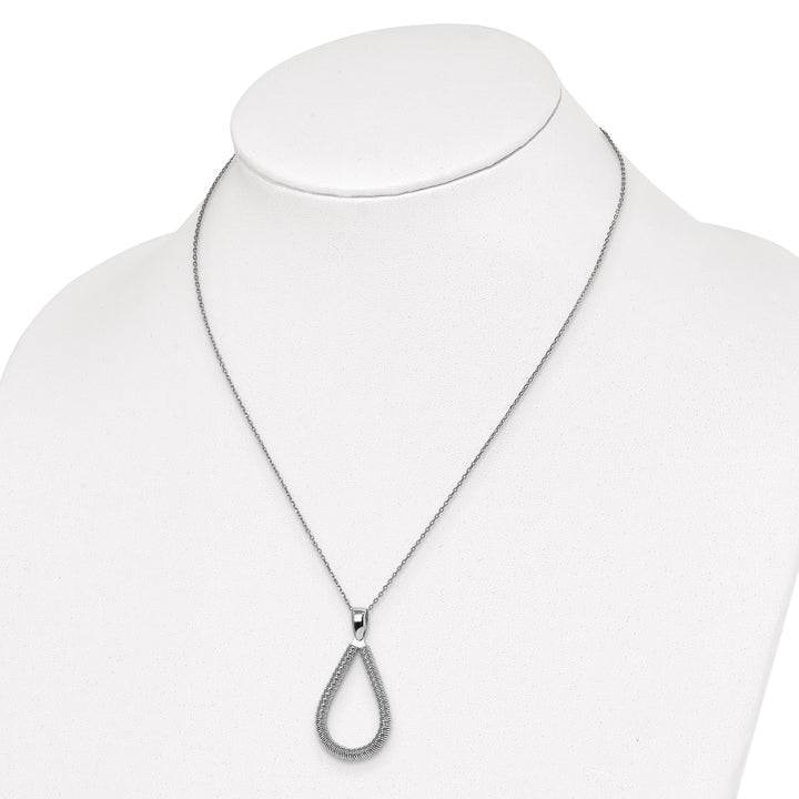 Lovely Rita's Necklaces Sterling Silver Rhodium Teardrop Necklace