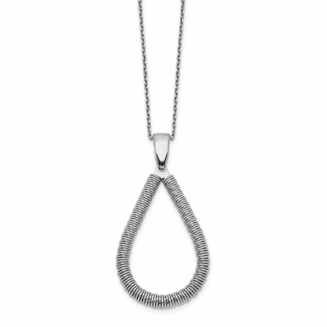 Lovely Rita's Necklaces Sterling Silver Rhodium Teardrop Necklace