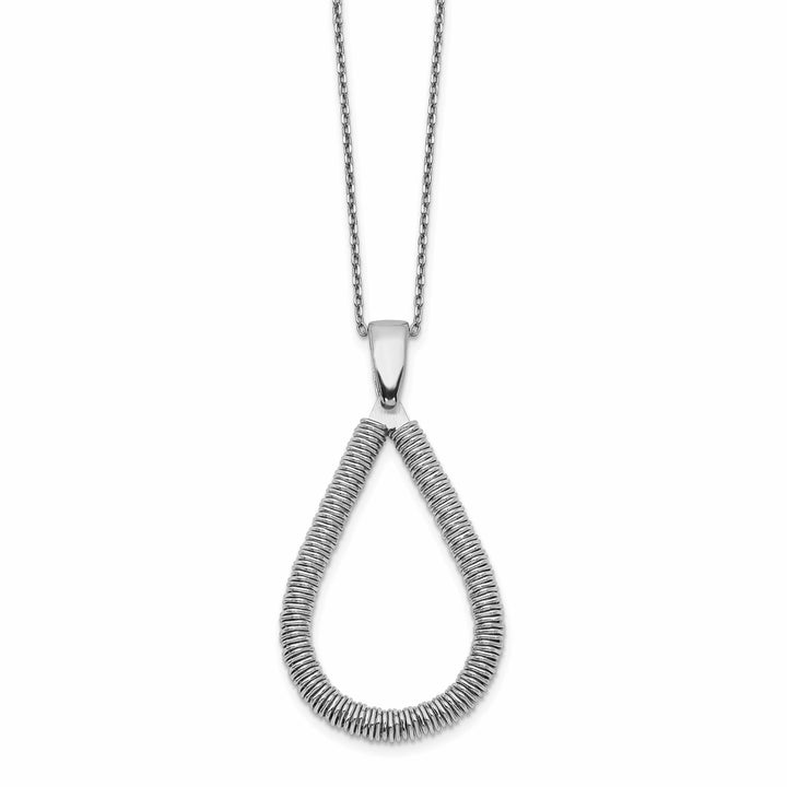Lovely Rita's Necklaces Sterling Silver Rhodium Teardrop Necklace