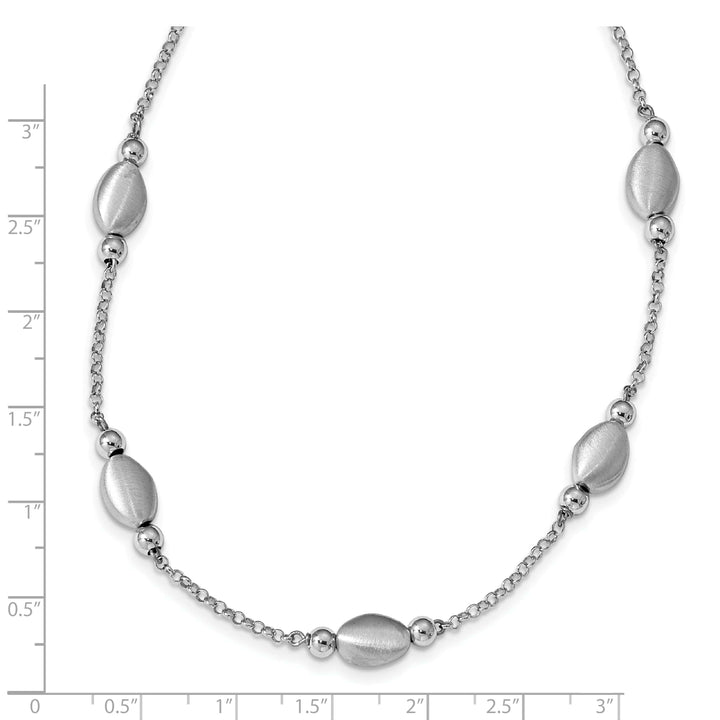 Lovely Rita's Necklaces Sterling Silver Rodium Polished Satin Necklace