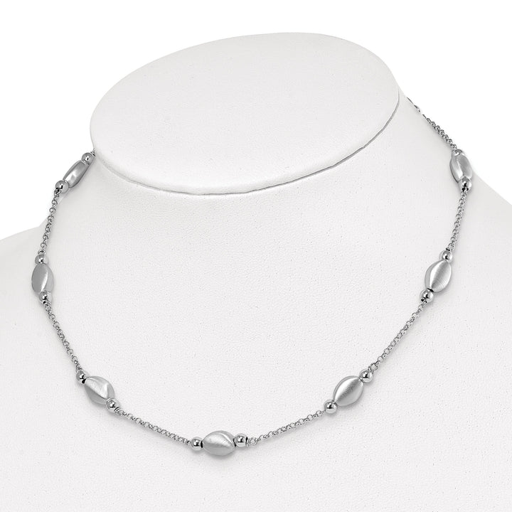 Lovely Rita's Necklaces Sterling Silver Rodium Polished Satin Necklace