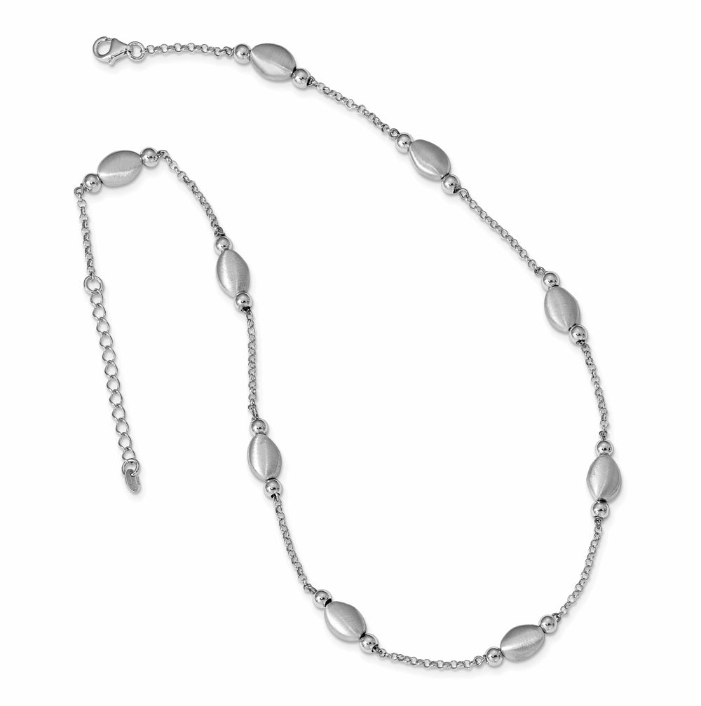 Lovely Rita's Necklaces Sterling Silver Rodium Polished Satin Necklace