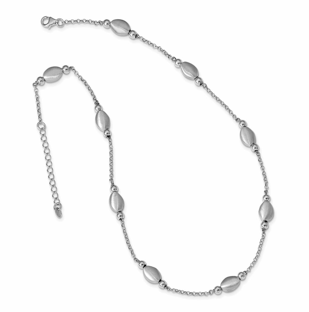 Lovely Rita's Necklaces Sterling Silver Rodium Polished Satin Necklace