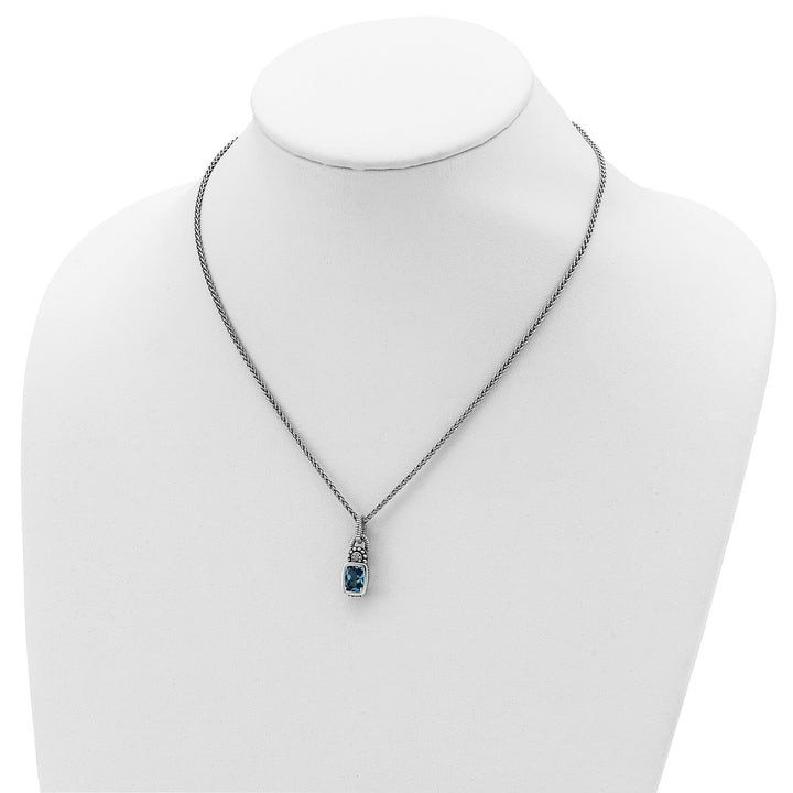 Shey Couture Necklaces Sterling Silver Sky Blue Topaz Diamond Necklace