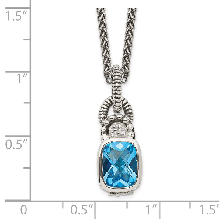 Shey Couture Necklaces Sterling Silver Sky Blue Topaz Diamond Necklace