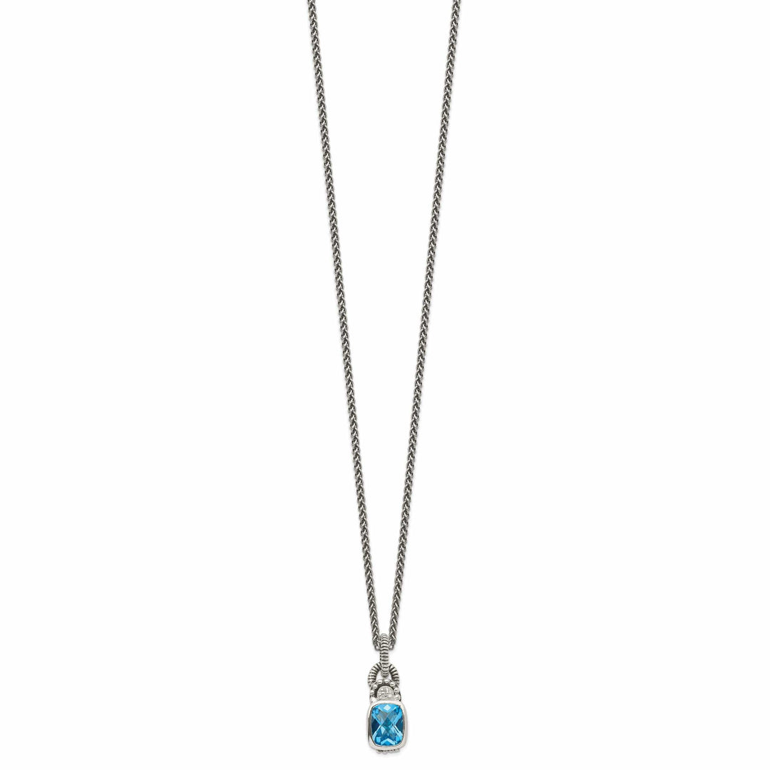 Shey Couture Necklaces Sterling Silver Sky Blue Topaz Diamond Necklace