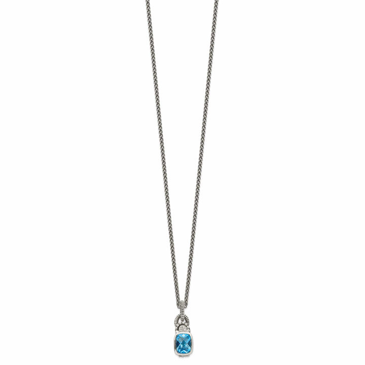 Shey Couture Necklaces Sterling Silver Sky Blue Topaz Diamond Necklace