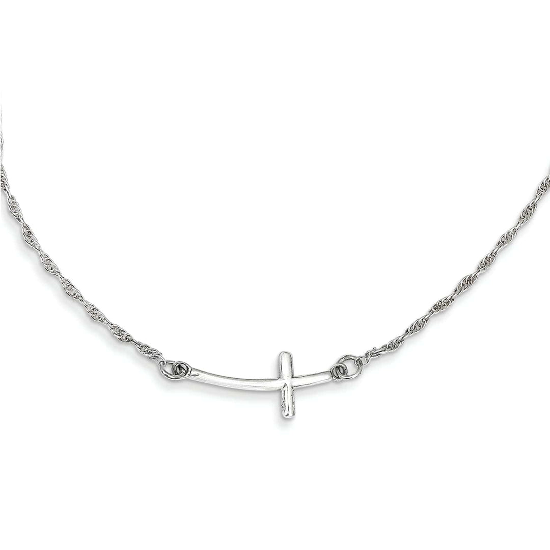 Lovely Rita's Necklaces Sterling Silver Small Sideways Cross Necklace