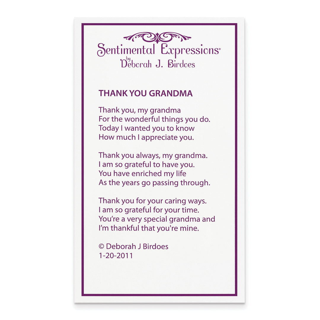 Lovely Rita's Necklaces Sterling Silver Thank You Grandma Necklace