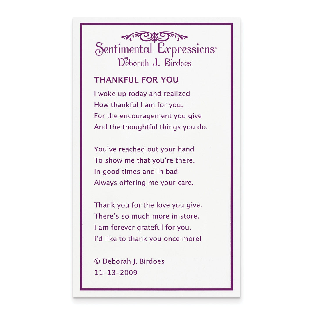 Sentimental Expressions Necklaces Sterling Silver Thankful For You Necklace