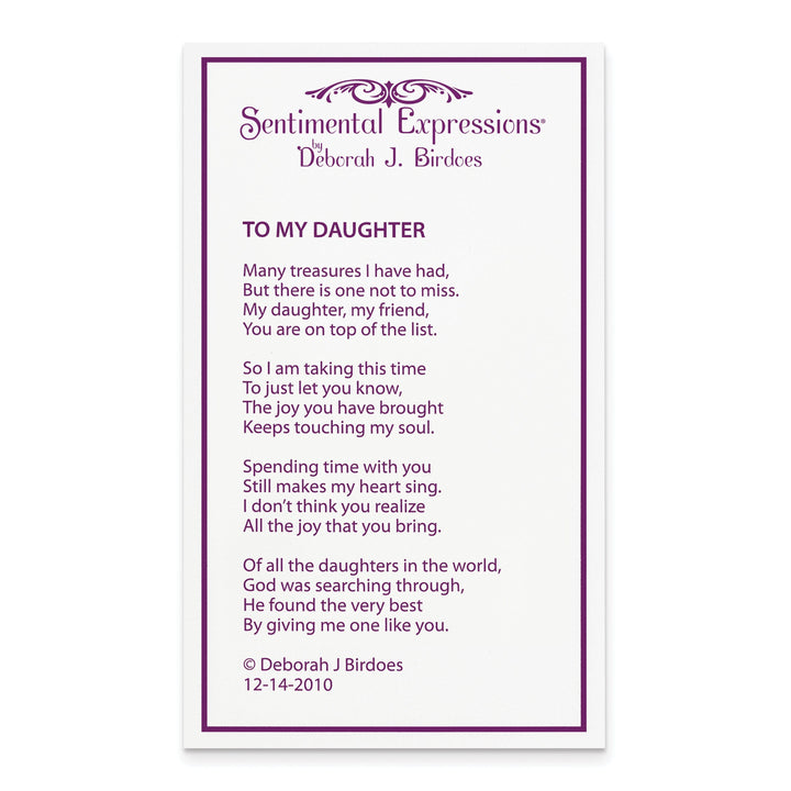 Lovely Rita's Necklaces Sterling Silver To My Daughter Necklace