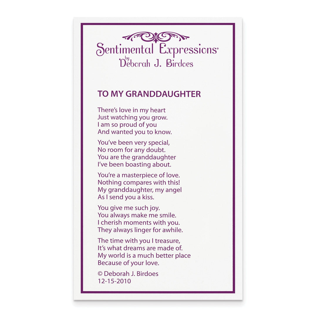 Lovely Rita's Necklaces Sterling Silver To My Granddaughter Necklace