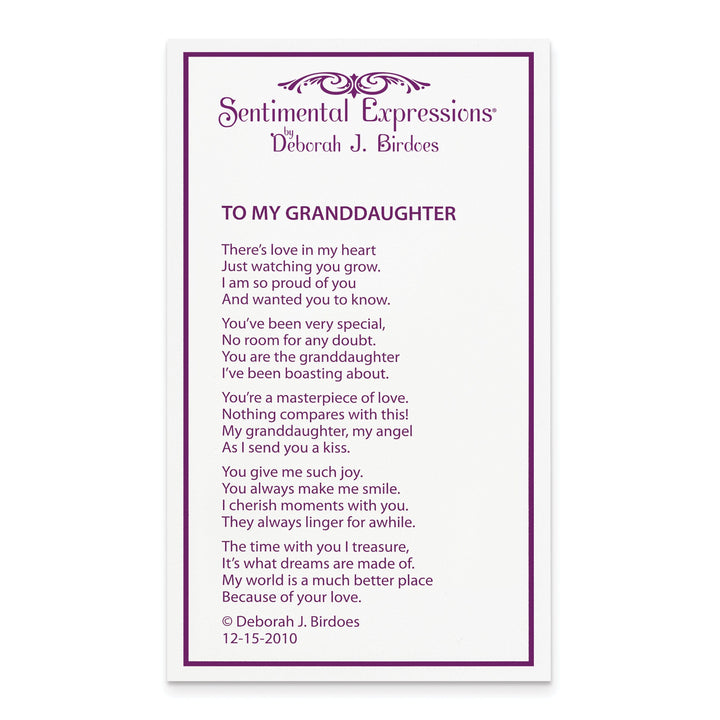 Lovely Rita's Necklaces Sterling Silver To My Granddaughter Necklace