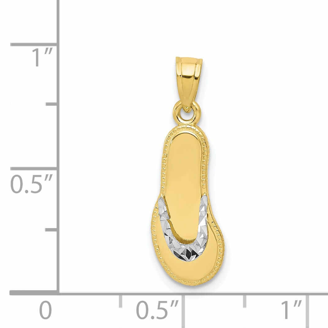 Lovely Rita's Pendants & Charms 10k Two Tone Gold Flip Flop Sandle Pendant