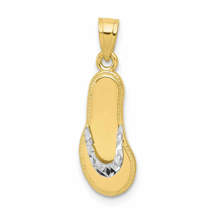 Lovely Rita's Pendants & Charms 10k Two Tone Gold Flip Flop Sandle Pendant