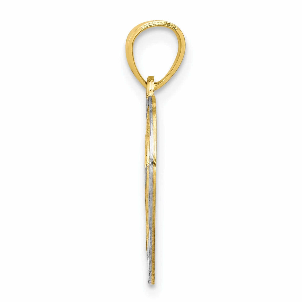 Lovely Rita's Pendants & Charms 10k Two Tone Gold Heart with Bat Wings Pendant