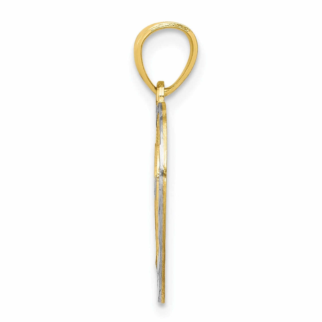 Lovely Rita's Pendants & Charms 10k Two Tone Gold Heart with Bat Wings Pendant