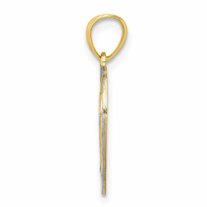 Lovely Rita's Pendants & Charms 10k Two Tone Gold Heart with Bat Wings Pendant