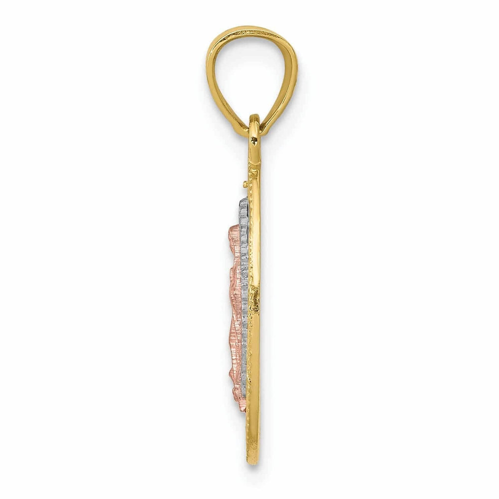 Lovely Rita's Pendants & Charms 10k Two Tone Gold Lady Of Guadalupe Oval Charm