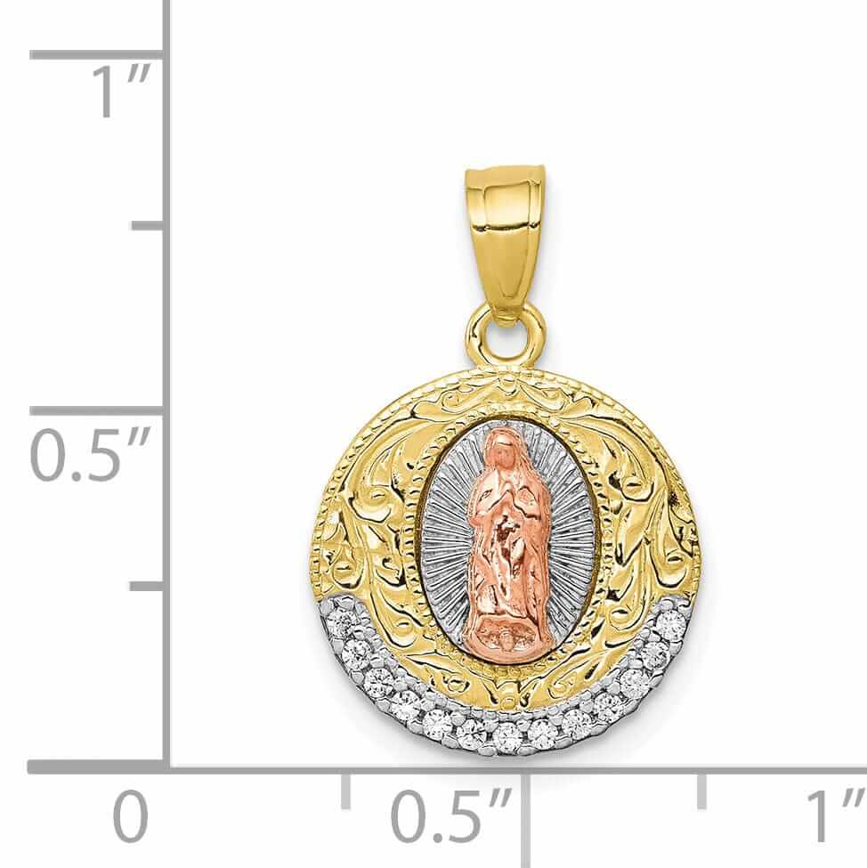 Lovely Rita's Pendants & Charms 10k Two Tone Gold Lady Of Guadalupe Pendant