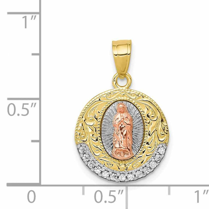 Lovely Rita's Pendants & Charms 10k Two Tone Gold Lady Of Guadalupe Pendant