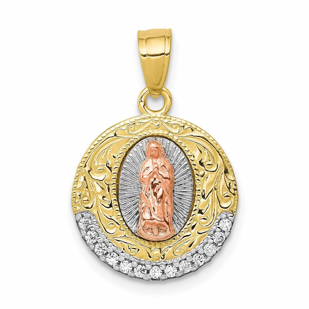 Lovely Rita's Pendants & Charms 10k Two Tone Gold Lady Of Guadalupe Pendant