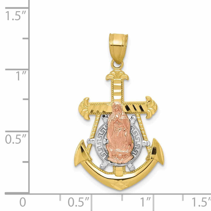 Lovely Rita's Pendants & Charms 10K Two Tone Gold Mariner Blessed Mother Charm