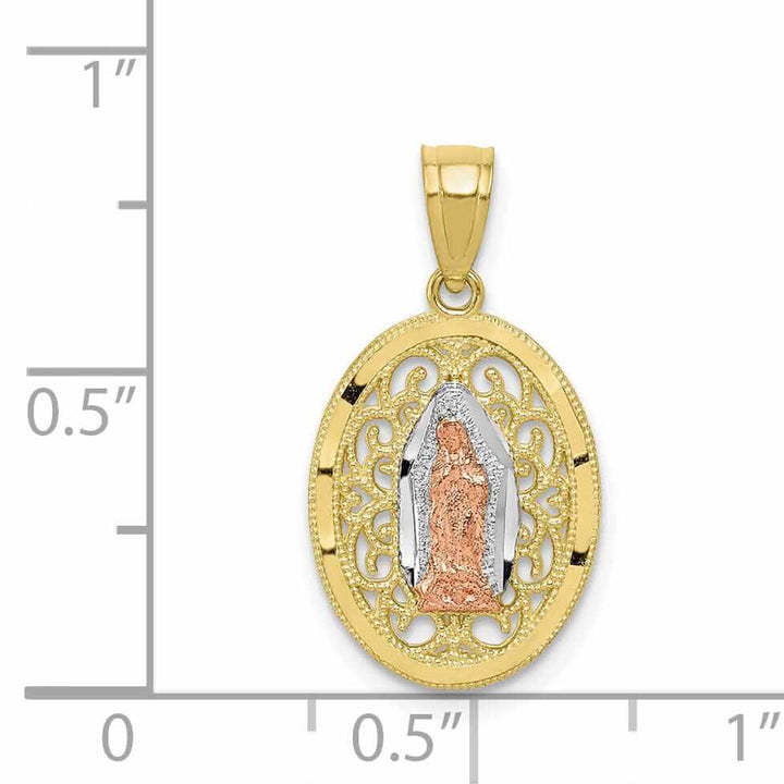 Lovely Rita's Pendants & Charms 10K Two Tone Gold Our Lady Of Guadalupe Pendant