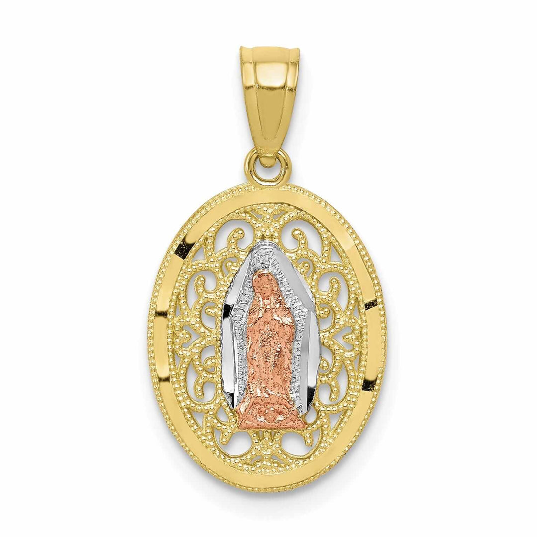 Lovely Rita's Pendants & Charms 10K Two Tone Gold Our Lady Of Guadalupe Pendant
