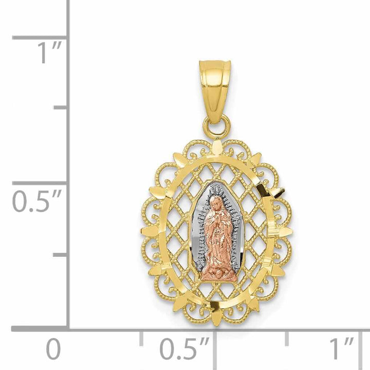 Lovely Rita's Pendants & Charms 10K Two Tone Gold Our Lady Of Guadalupe Pendant