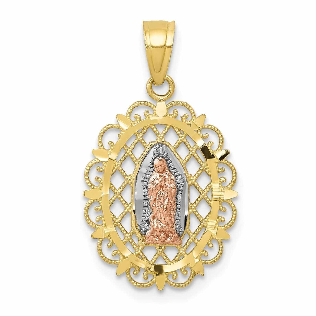 Lovely Rita's Pendants & Charms 10K Two Tone Gold Our Lady Of Guadalupe Pendant