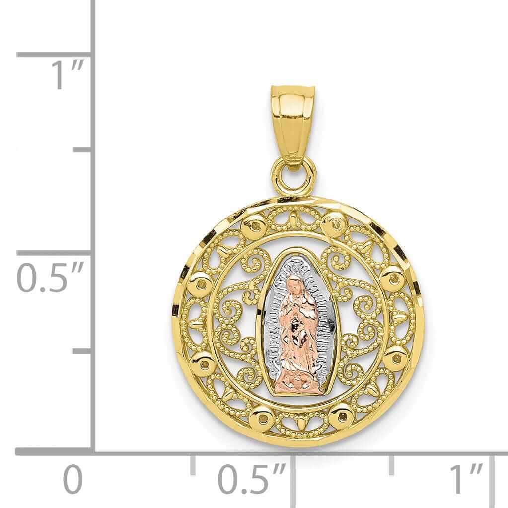 Lovely Rita's Pendants & Charms 10K Two Tone Gold Our Lady Of Guadalupe Pendant
