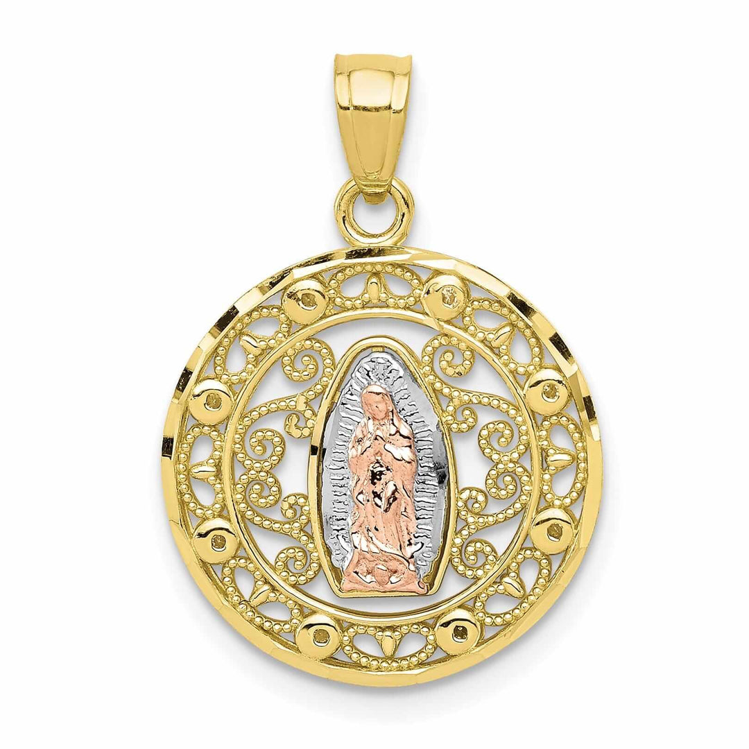 Lovely Rita's Pendants & Charms 10K Two Tone Gold Our Lady Of Guadalupe Pendant