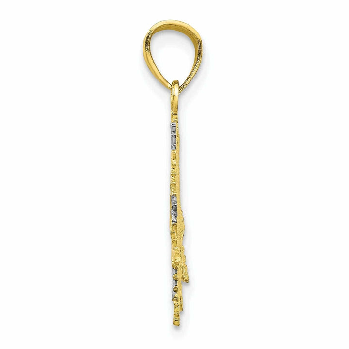 Lovely Rita's Pendants & Charms 10k Two Tone Gold Polish Finish Snowflake Charm